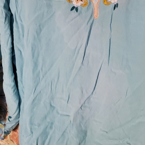 Soft Surroundings Turquoise River Island Embroidered Tunic - Picture 8 of 11